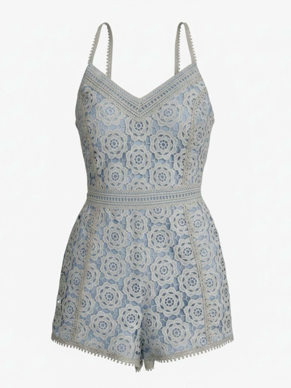 Endless Rose Women's Blue and White Playsuit-romper